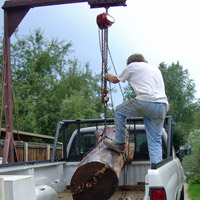 Unloading Wood